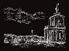 Venice drawing Della Dogane Punta black