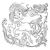 Drawing unicorn coloring book black