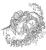 Drawing unicorn coloring book portrait