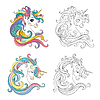 Vector clipart: Set of cute cartoon unicorn