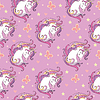 Vector clipart: Seamless pattern with heads of unicorns and