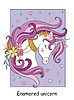 Vector clipart: Beauty unicorn with flowers and stars colorful