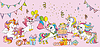 Colorful cute and happy party unicorns | Stock Vector Graphics