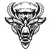 Cabeza de bisonte mascota | Ilustración vectorial
