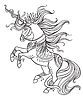 Vector clipart: Beautiful ornate unicorn coloring book