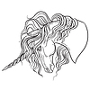 Vector clipart: Beautiful profile of unicorn coloring
