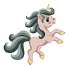 Vector clipart: Cute cartoon unicorn with green mane