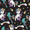 Seamless pattern with cool unicorns with guitar