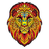 Vector clipart: Tangle african lion colorful