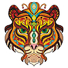 Vector clipart: Tangle azian tiger colorful