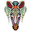 Vector clipart: Tangle african zebra colorful
