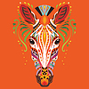 Tangle african zebra colorful red