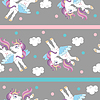 Seamless pattern with joy unicorns gray