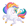 Vector clipart: beatiful unicorn with rainbow mane