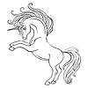 Vector clipart: Little unicorn coloring book page