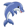 Vector clipart: Funny cute happy dolph