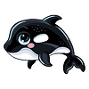 Vector clipart: Funny cute happy orca