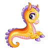 Vector clipart: Funny cute happy fantasy seahorse