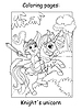 Vector clipart: Coloring book page cute little knight in armor