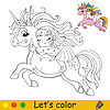 Vector clipart: Cartoon cute girl sleeps on back of running