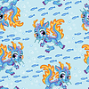 Seamless pattern cute cartoon water dragon and