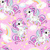 seamless pattern with little magic unicorns