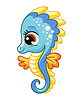 Vector clipart: Funny cute little seahorse