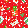 Vector clipart: seamless pattern with Christmas gifts and snowflakes