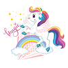 Vector clipart: Little cute cartoon happy unicorn