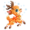Little cute Christmas jumping deer
