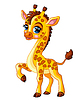 Vector clipart: Little funny cute cartoon giraffe