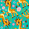 seamless pattern with cute baby giraffe