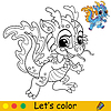 Cartoon cute and funny water dragon coloring