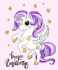 Vector clipart: Pretty cartoon unicorn golden colors