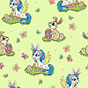 Vector clipart: Cute easter unicorn and rabbit seamless pattern