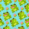Seamless pattern with cute frog background