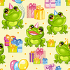 Seamless pattern frog happy birthday background