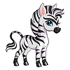 Vector clipart: Cute zebra in cartoon style