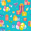 Vector clipart: Seamless pattern happy birthday background turquoise