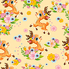 Vector clipart: Seamless pattern with cute deer background