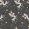 Nahtloses Muster mit niedlichem Zebra-Einhorn und Sternen | Stock Vektrografik