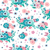 Vector clipart: Decorative abstract flowers print seamless floral