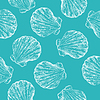 Vector clipart: Seamless pattern seashells turquoise