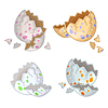 Vector clipart: Cute cartoon dinosaurs eggs set