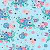 Vector clipart: Decorative abstract flowers print seamless floral