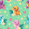 Vector clipart: Seamless tropical pattern with cute colors