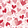Vector clipart: Seamless pattern with red hearts