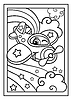 Vector clipart: Cartoon cute plane kids coloring
