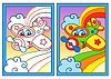 Vector clipart: Cartoon cute happy plane kids coloring