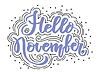 Vector clipart: Hello november hand lettering phrase